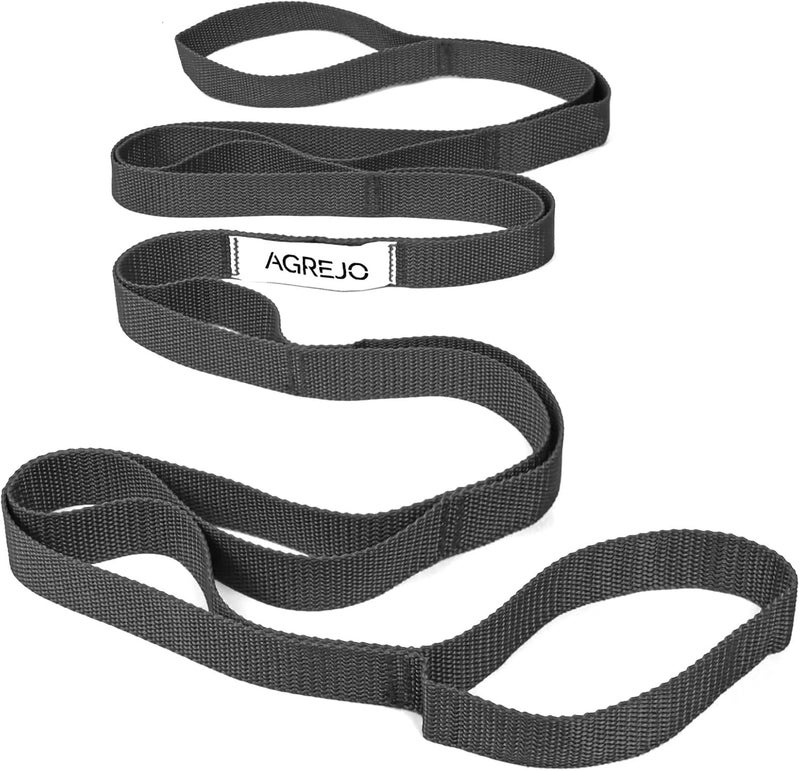 AGREJO Stretching Strap Yoga Strap Physical Therapy for Home Workout, 10 Loops Non-Elastic Stretch Band for Pilates, Flexibility, Exercise and Gymnastics - Image 1